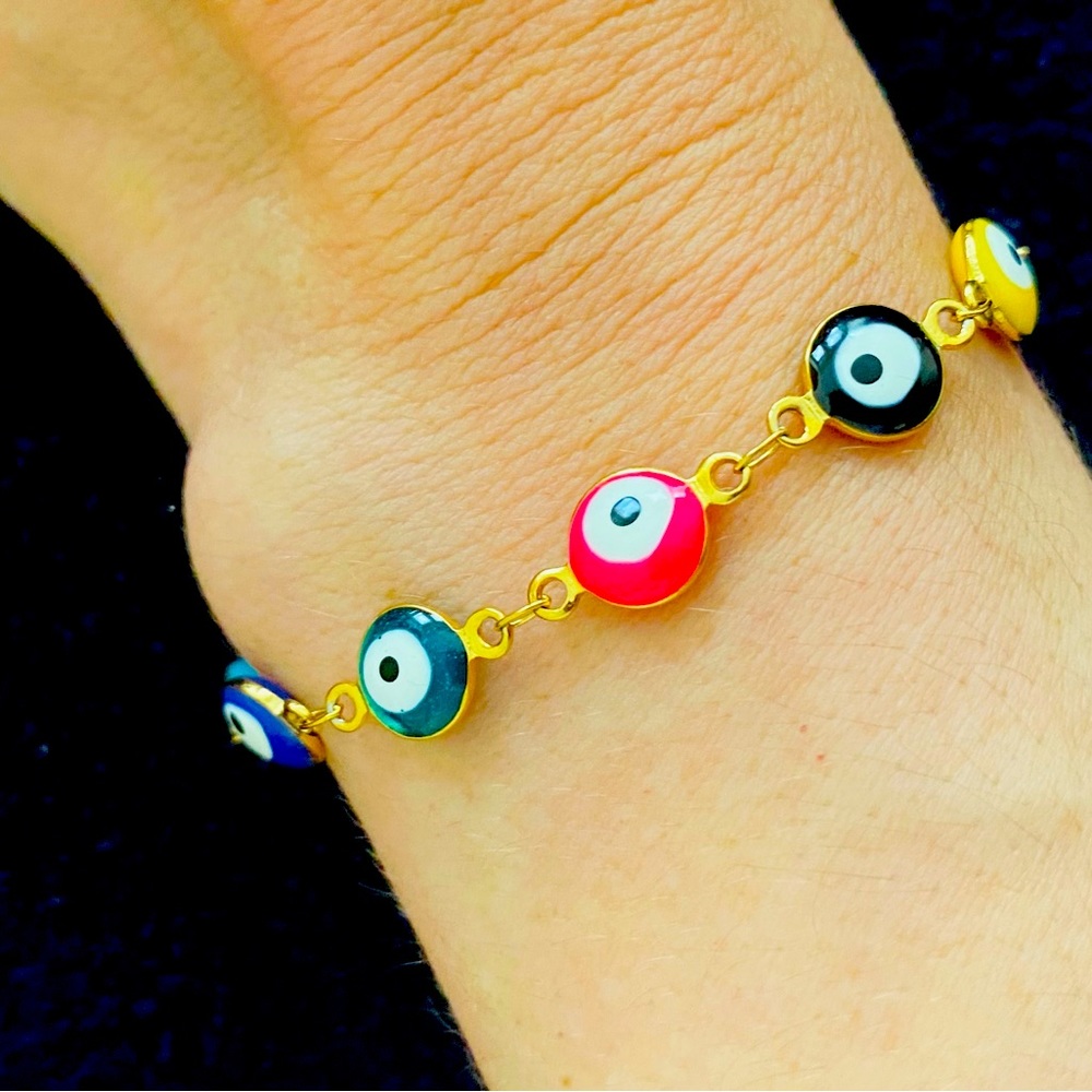 Evil Eye Bracelet / Good Luck Charm / 7” Bracelet